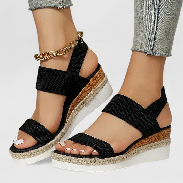 Women's Orthopedic Espadrille Wedge Sandals Elastic Strap