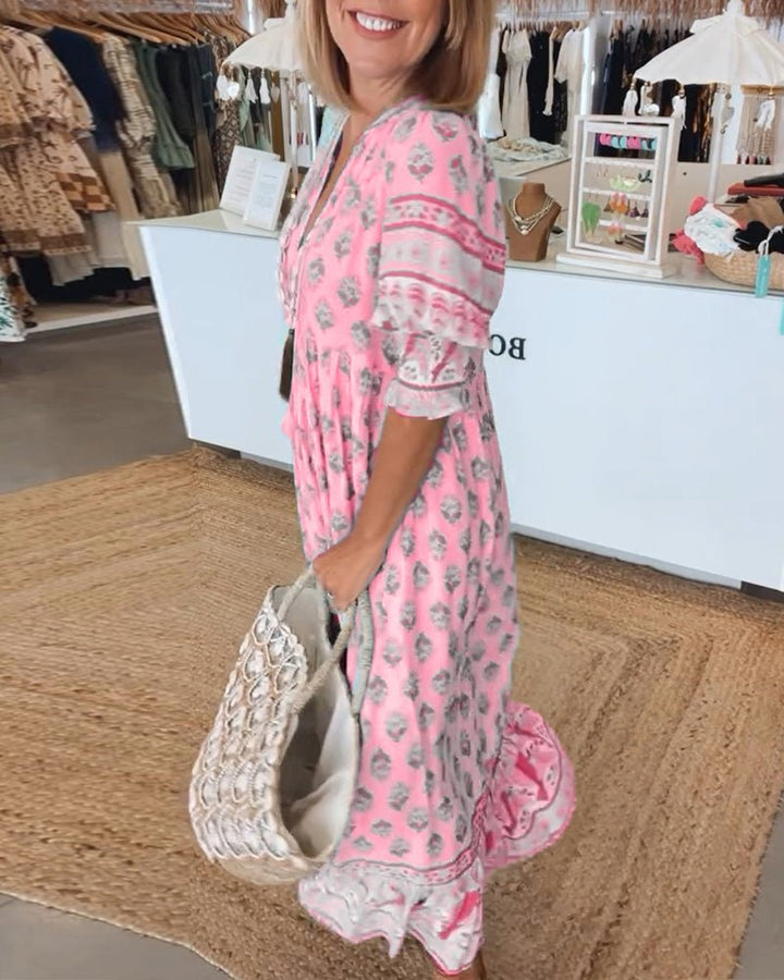 Audrey | Boho Midi Tassel Dress