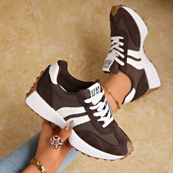 Women’s Lace-Up Sneakers with Low-Cut Design and Textured Sole