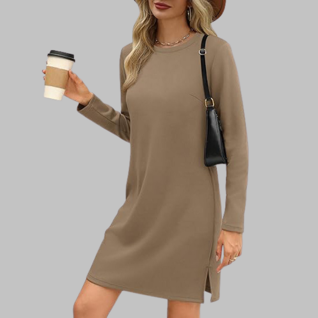 Alayah | Comfortable Long Sleeve Round Neck Dress