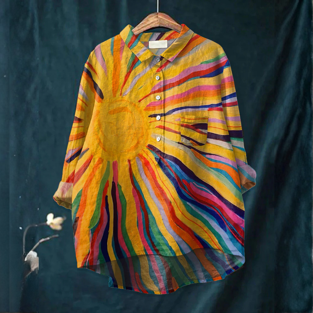 Veronica – Linen Patterned Shirt