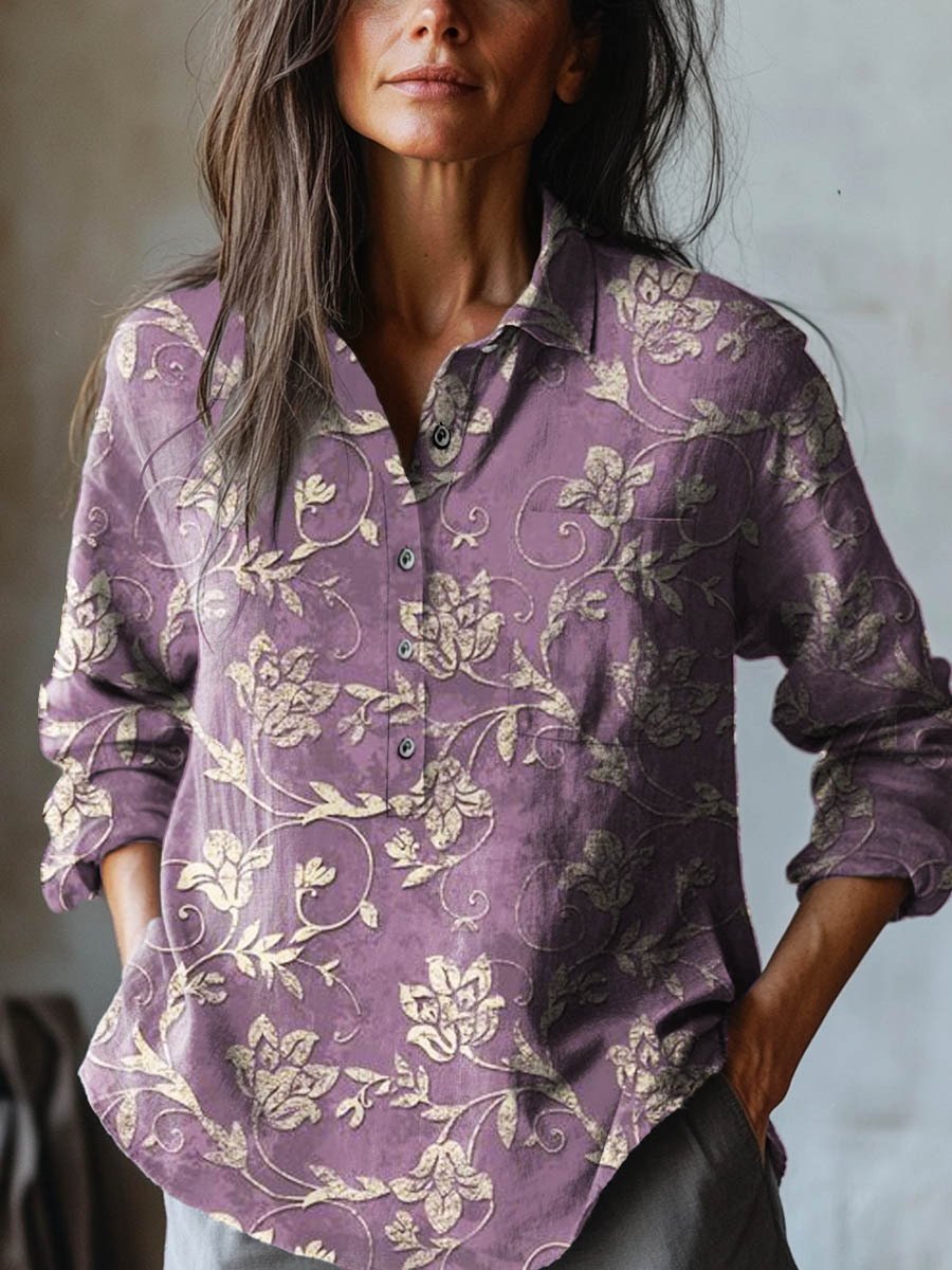 Veronica – Linen Patterned Shirt