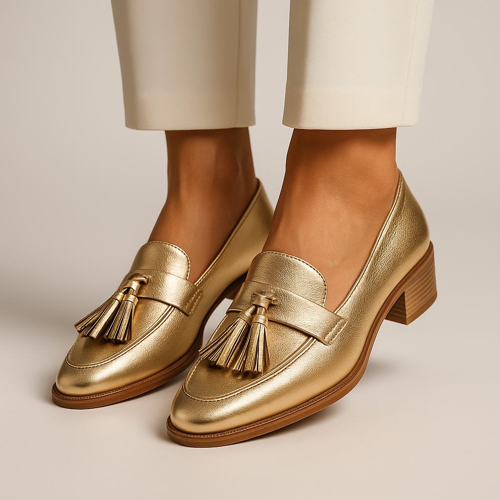 Haven | Gold Loafers