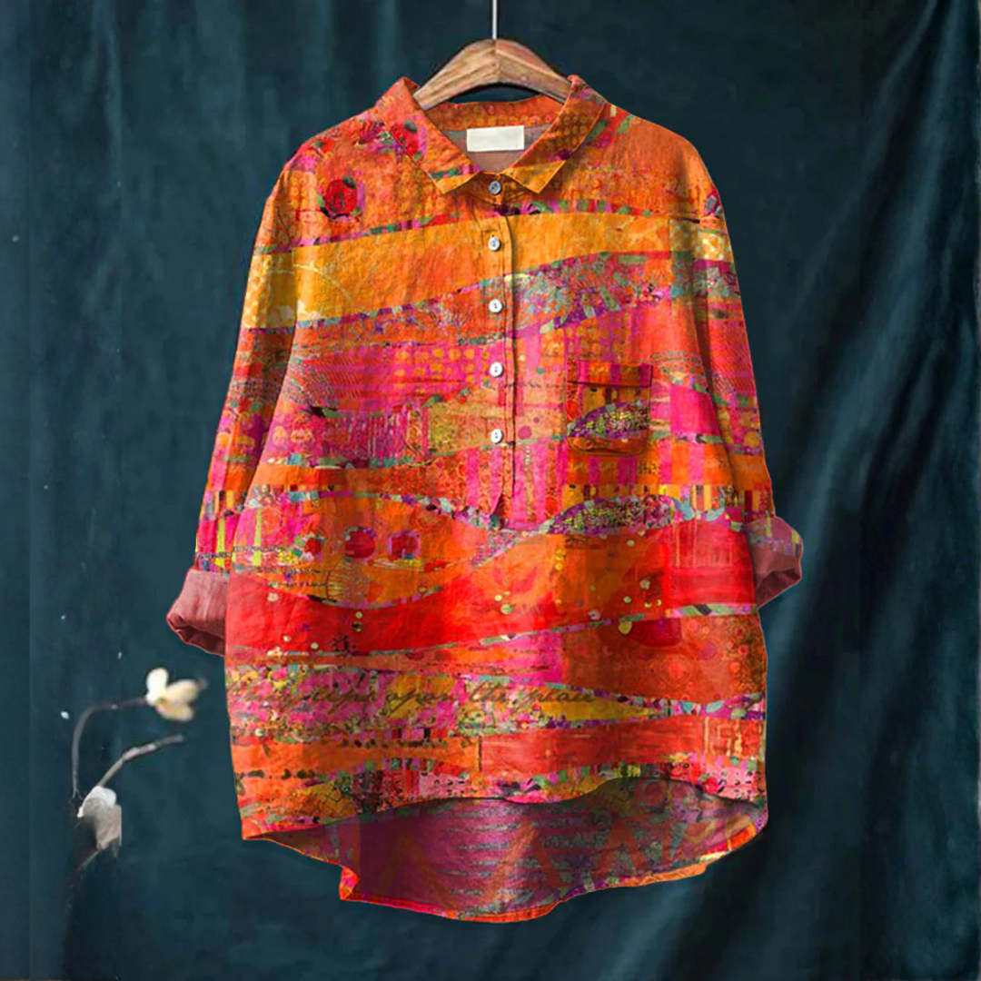 Veronica – Linen Patterned Shirt