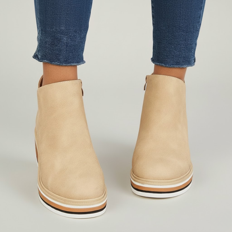 Kathy - Orthopedic Leather Wedge Boots