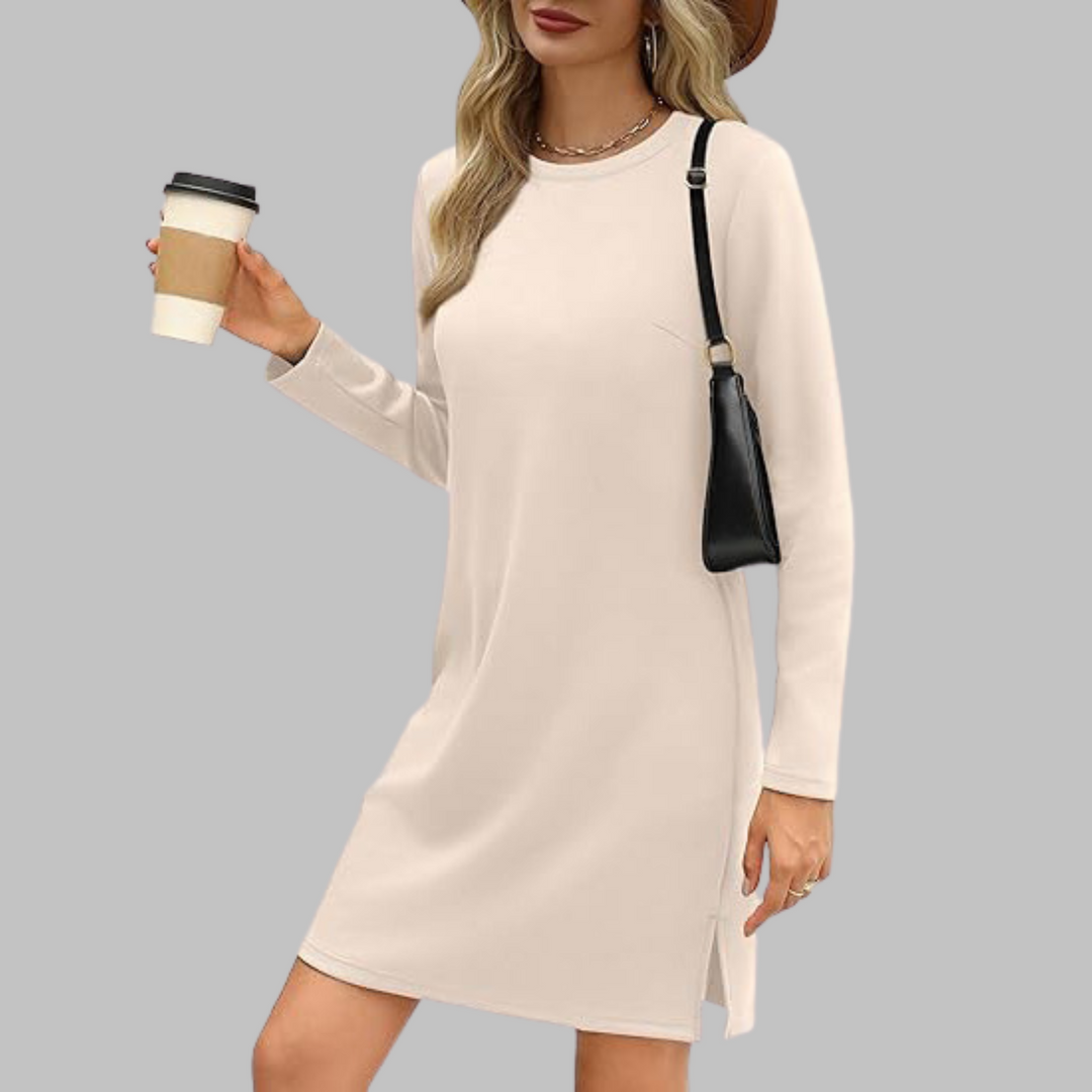 Alayah | Comfortable Long Sleeve Round Neck Dress