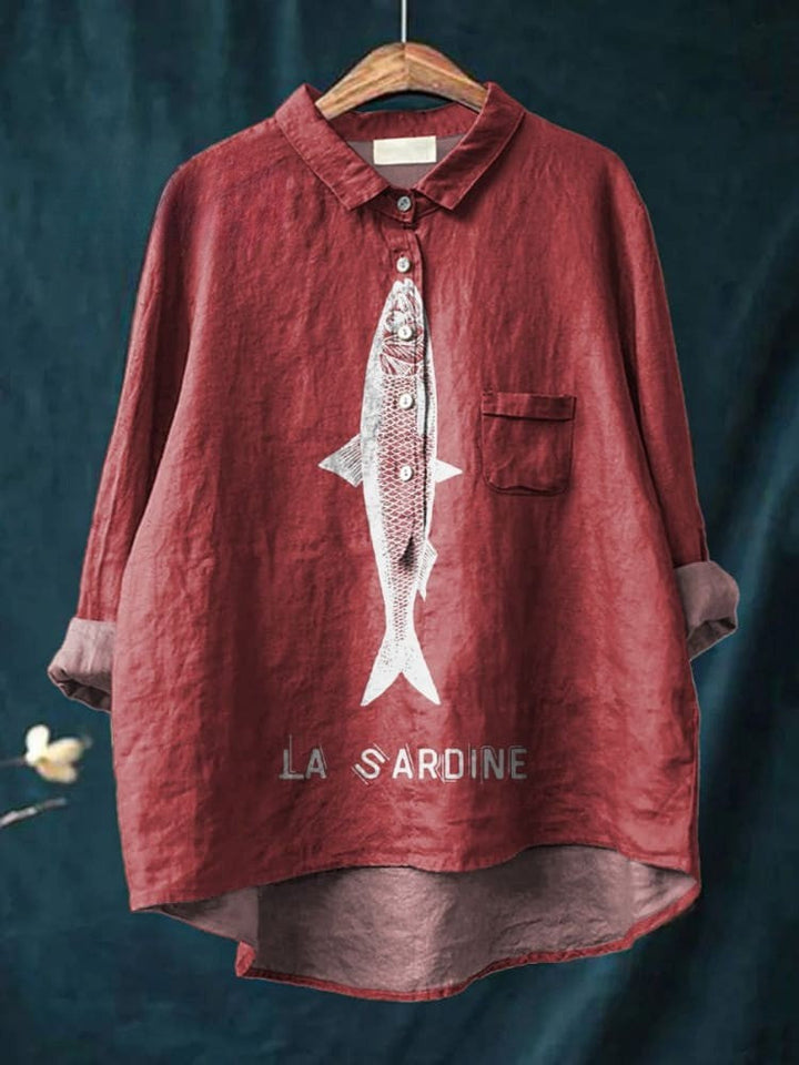 Veronica – Linen Patterned Shirt