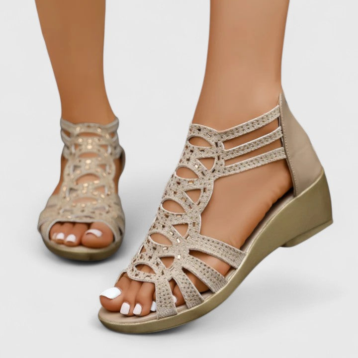 Women's Orthopedic Cutout Gladiator Wedge Sandals