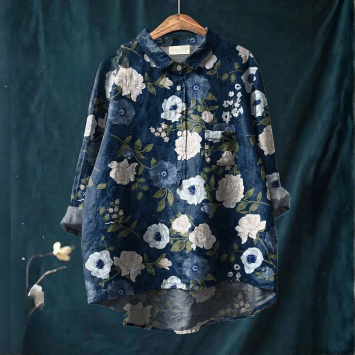 Veronica – Linen Patterned Shirt
