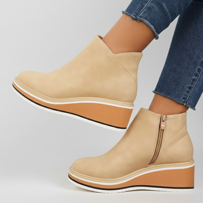 Veronica | Orthopedic Leather Wedge Boots
