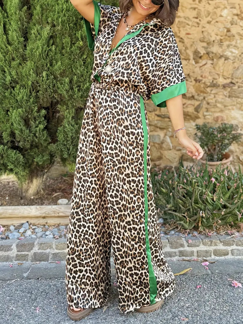 Maria | Fluid Leopard Print Wide Ensemble