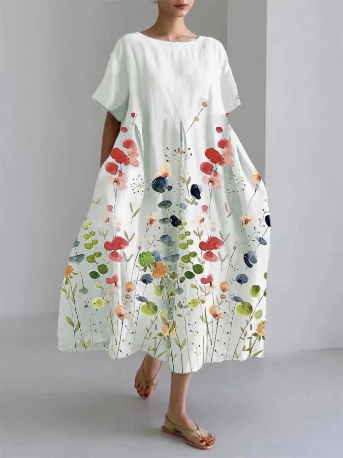Melissa | Casual Long Dress With Floral Style for Summer