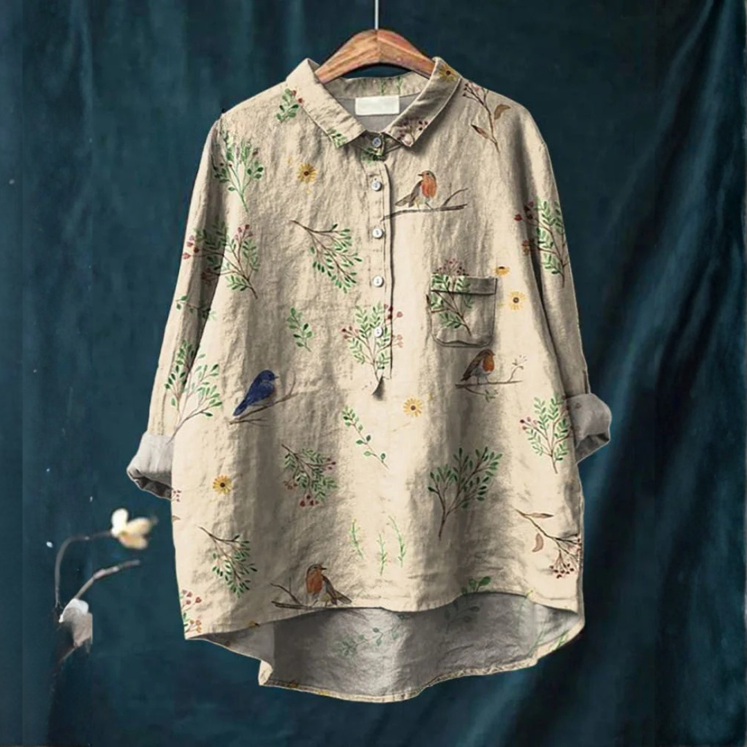 Veronica – Linen Patterned Shirt
