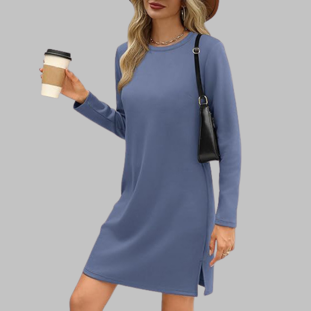 Alayah | Comfortable Long Sleeve Round Neck Dress