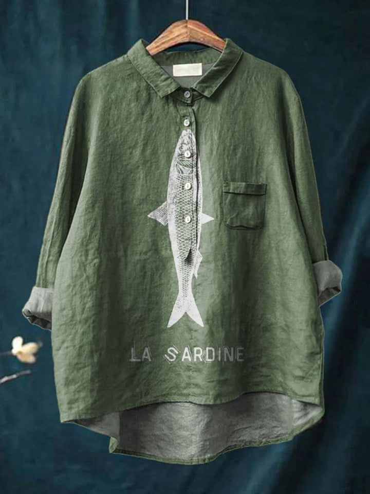 Veronica – Linen Patterned Shirt
