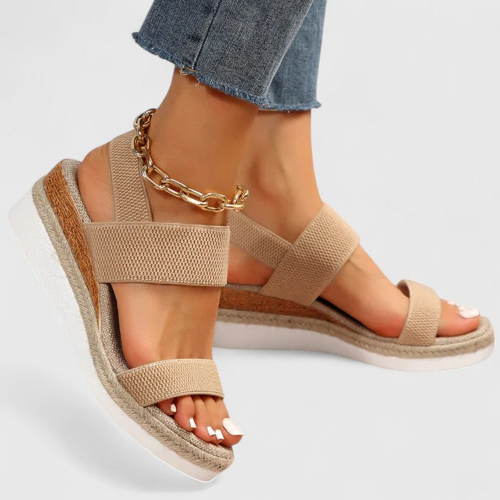 Women's Orthopedic Espadrille Wedge Sandals Elastic Strap
