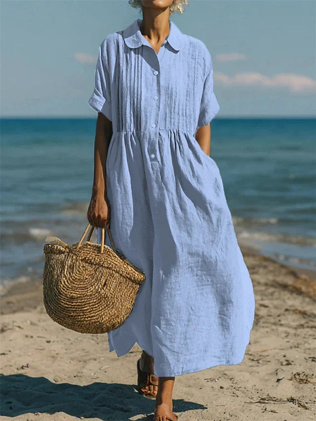 Veronica | Cotton Button Shirt Dress