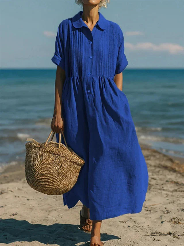 Veronica | Cotton Button Shirt Dress