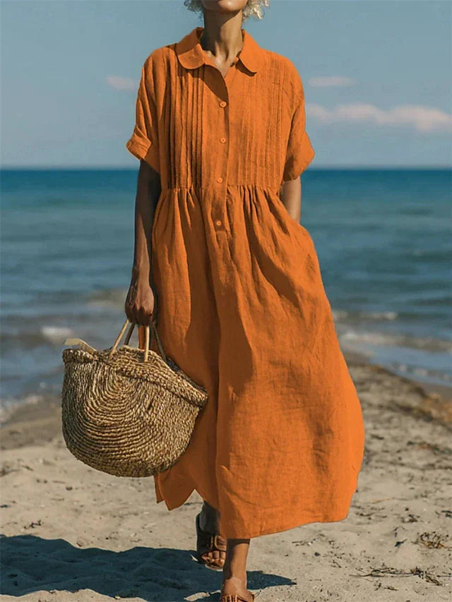 Veronica | Cotton Button Shirt Dress