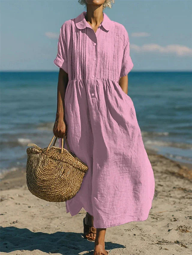 Veronica | Cotton Button Shirt Dress