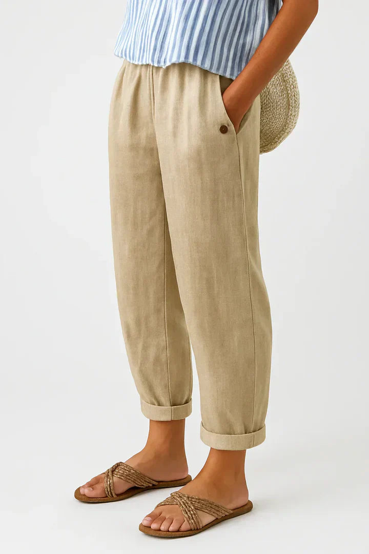 Veronica | Timeless Linen-Cotton Trousers