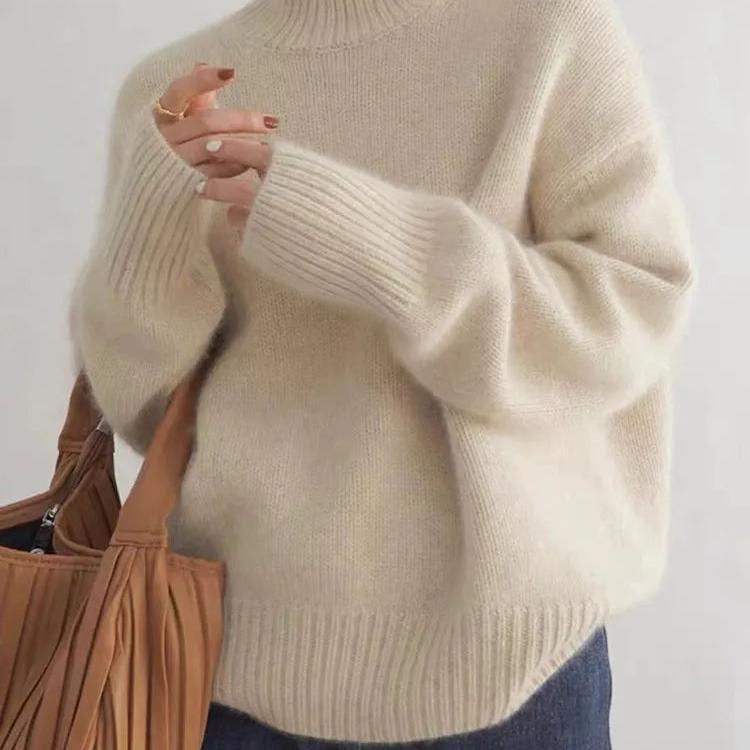 Women's Cashmere Roll Neck Oversized Sweater