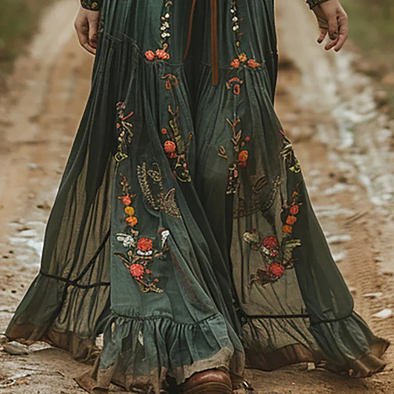 Selvara | Bohemian Floral Maxi Dress