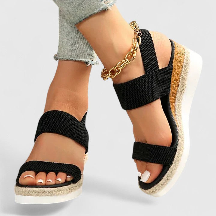Women's Orthopedic Espadrille Wedge Sandals Elastic Strap