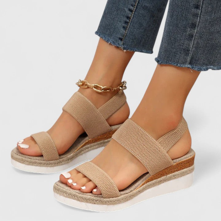 Women's Orthopedic Espadrille Wedge Sandals Elastic Strap