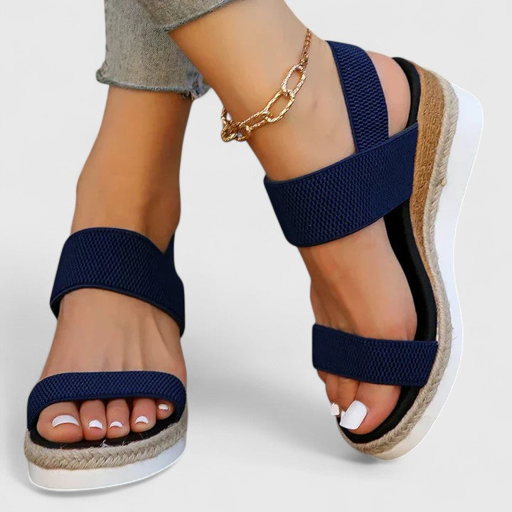Women's Orthopedic Espadrille Wedge Sandals Elastic Strap
