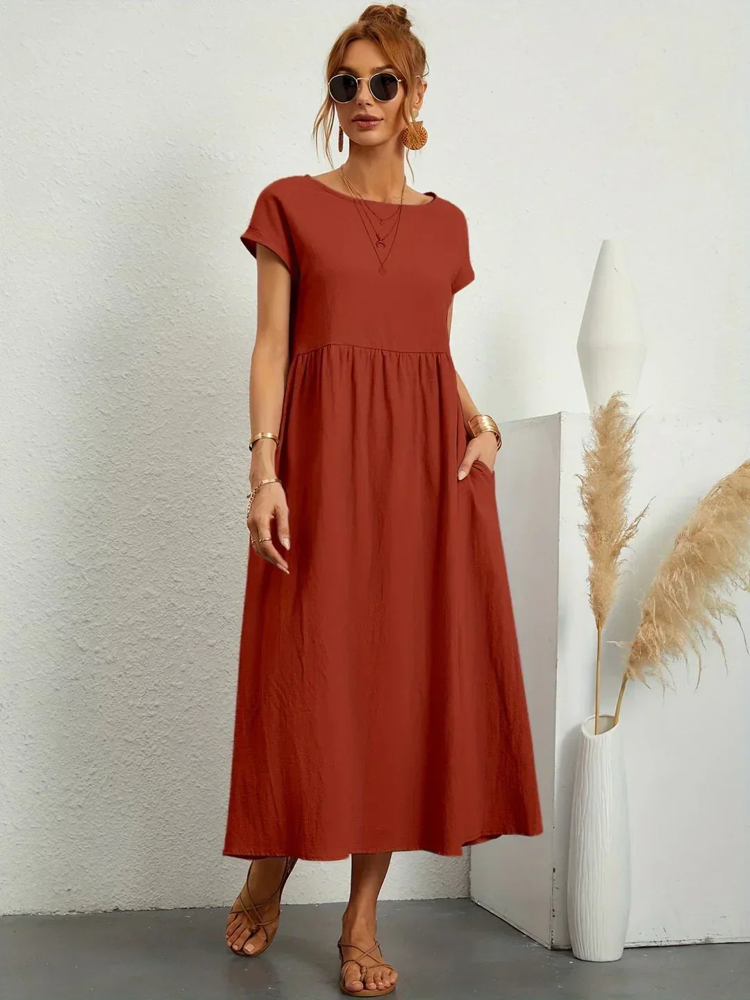 Veronica | Flowing Midi Dress with Timeless Elegance