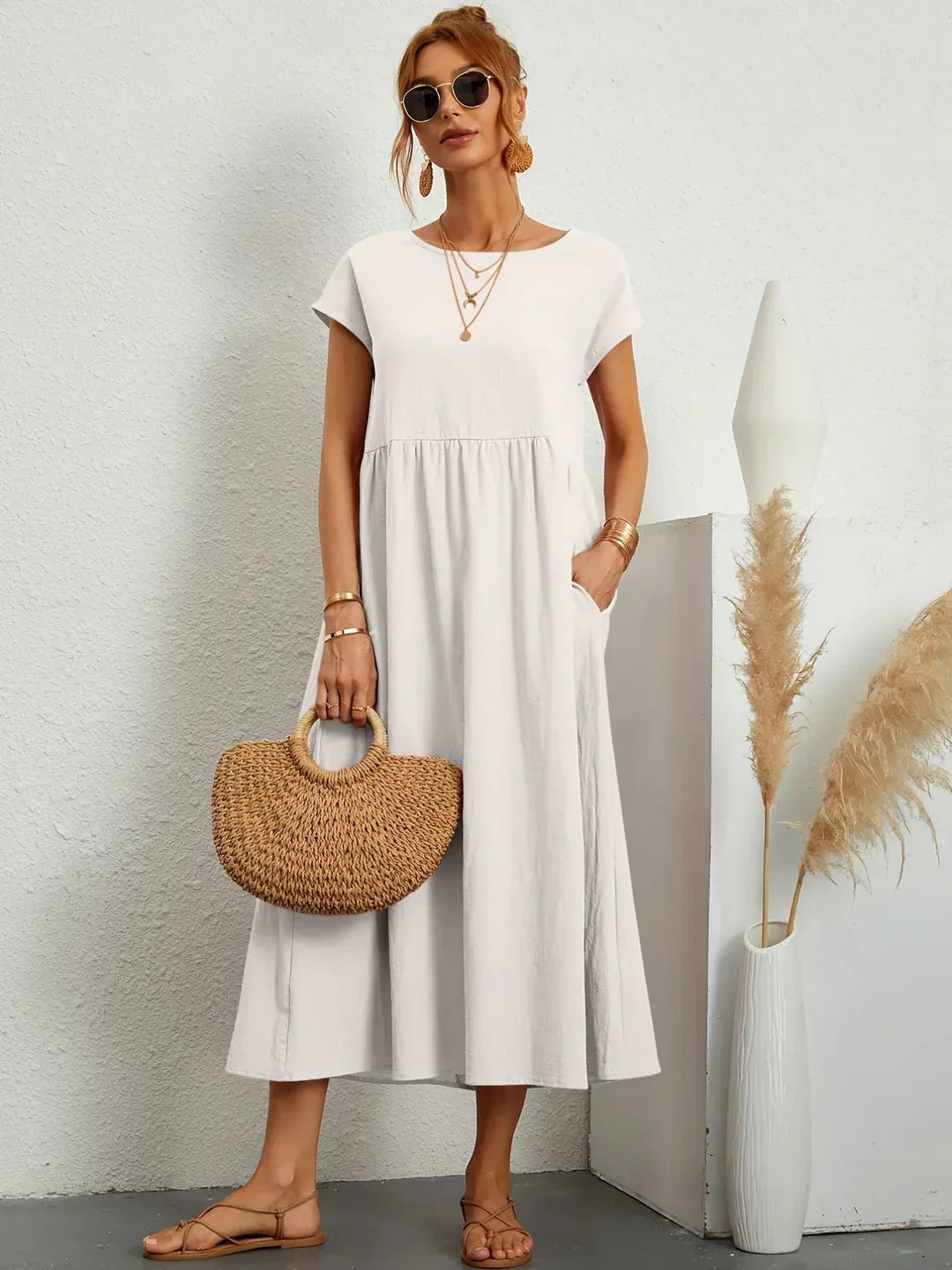 Veronica | Flowing Midi Dress with Timeless Elegance