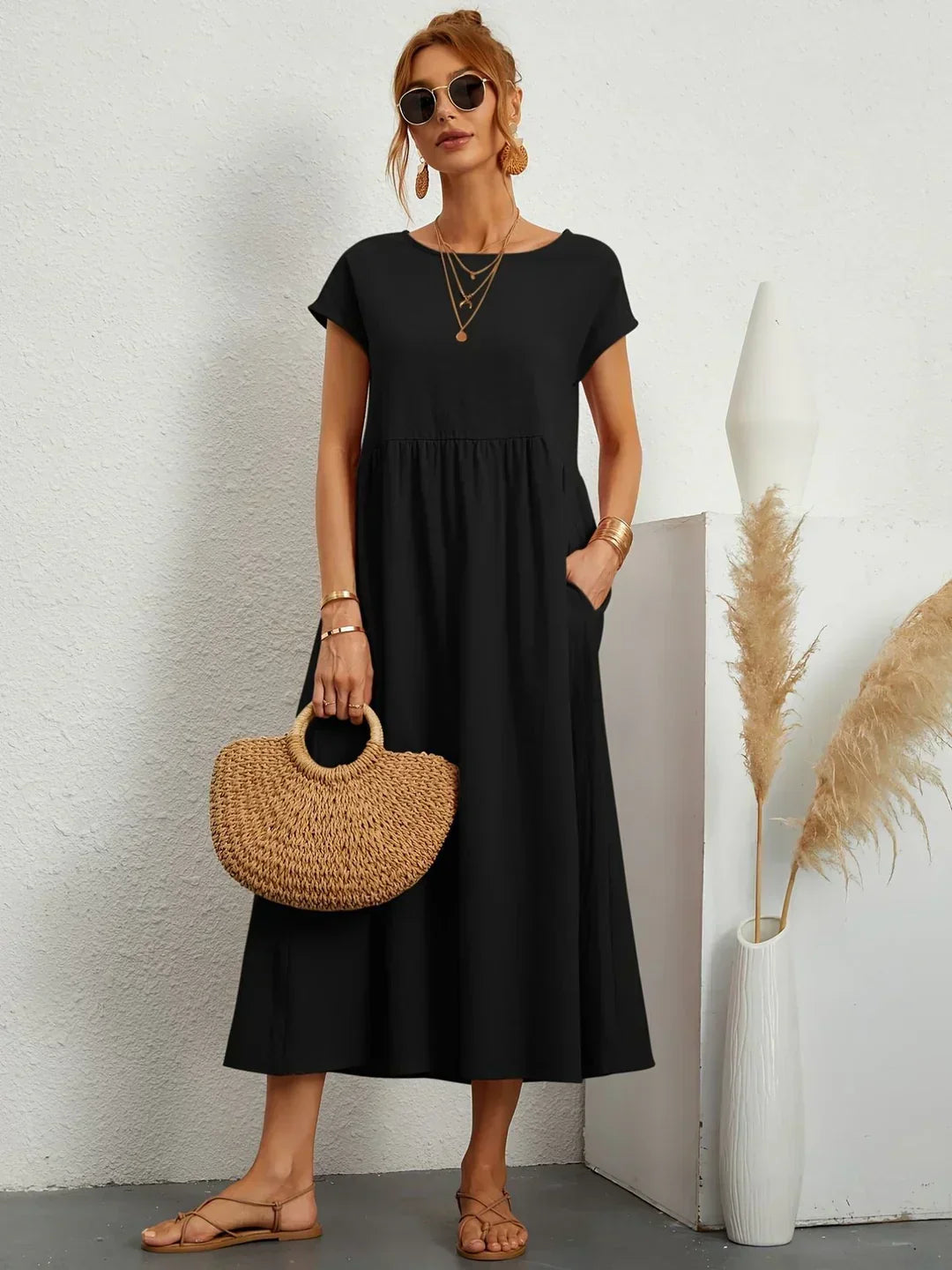 Veronica | Flowing Midi Dress with Timeless Elegance