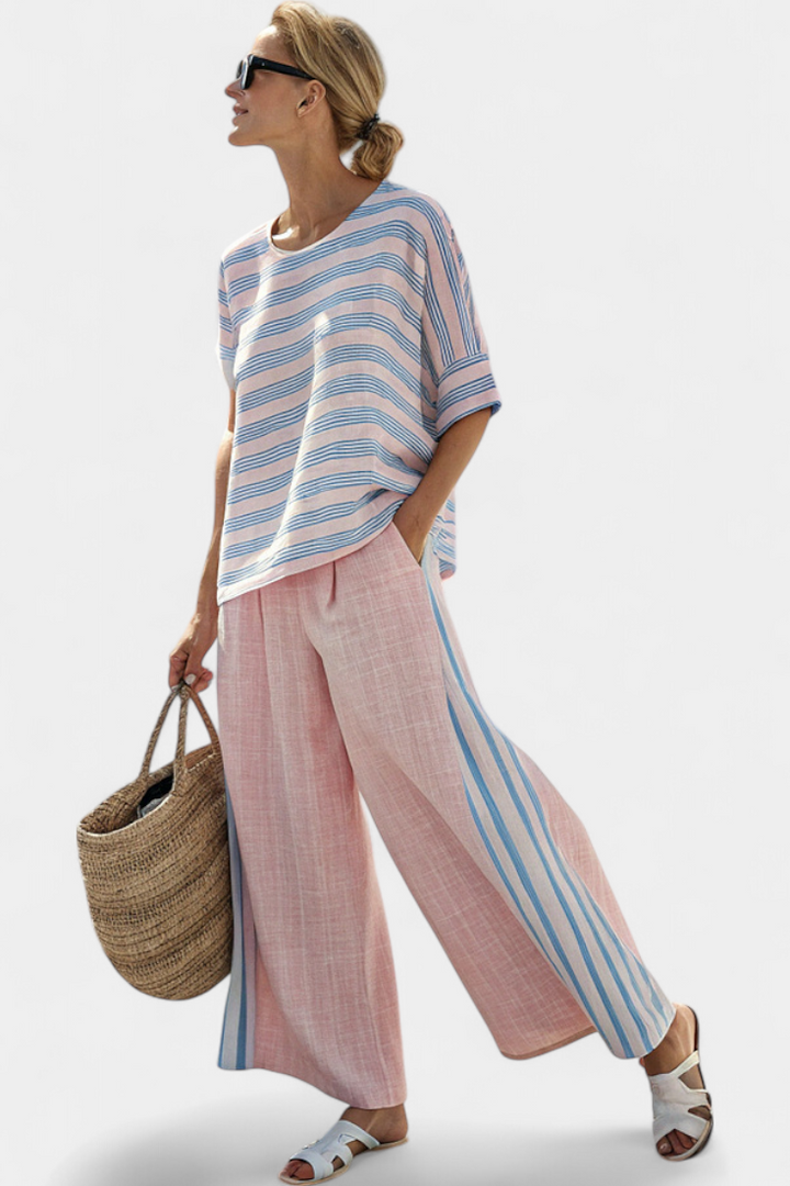 Veronica - elegant blue and soft pants