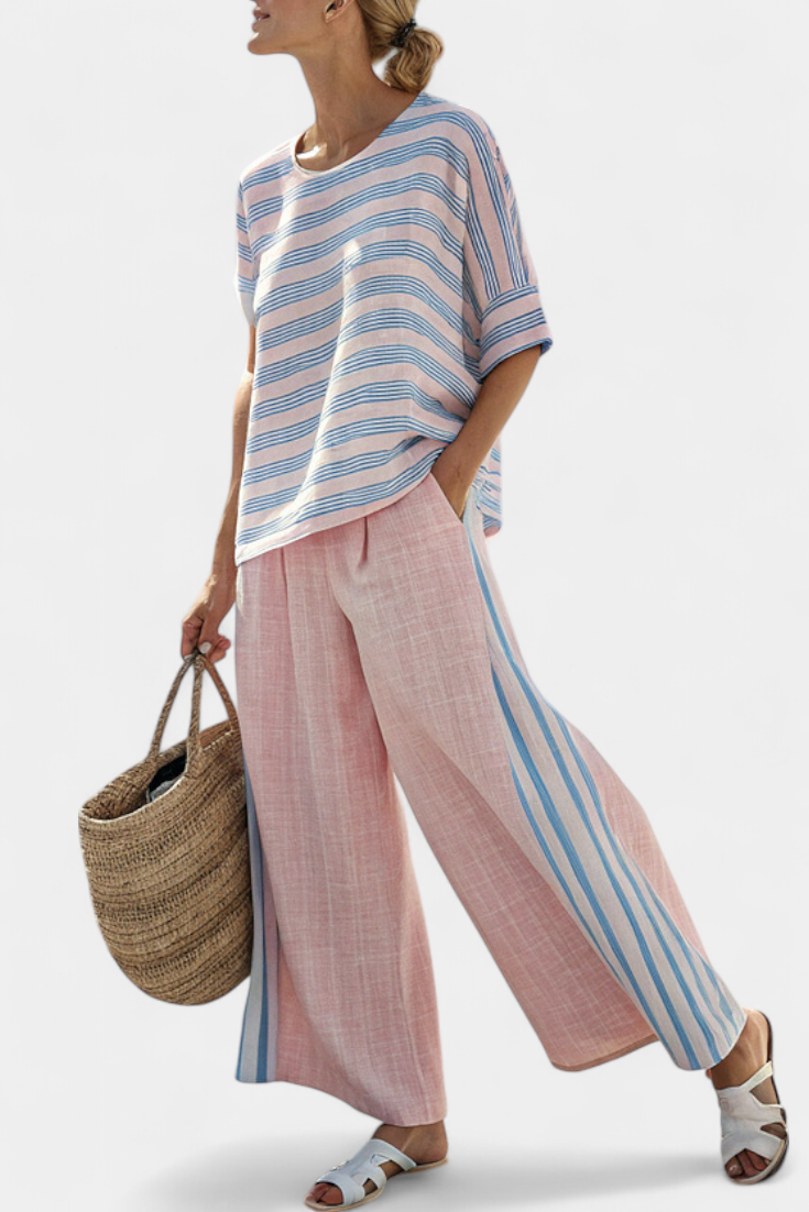 Veronica - elegant blue and soft pants