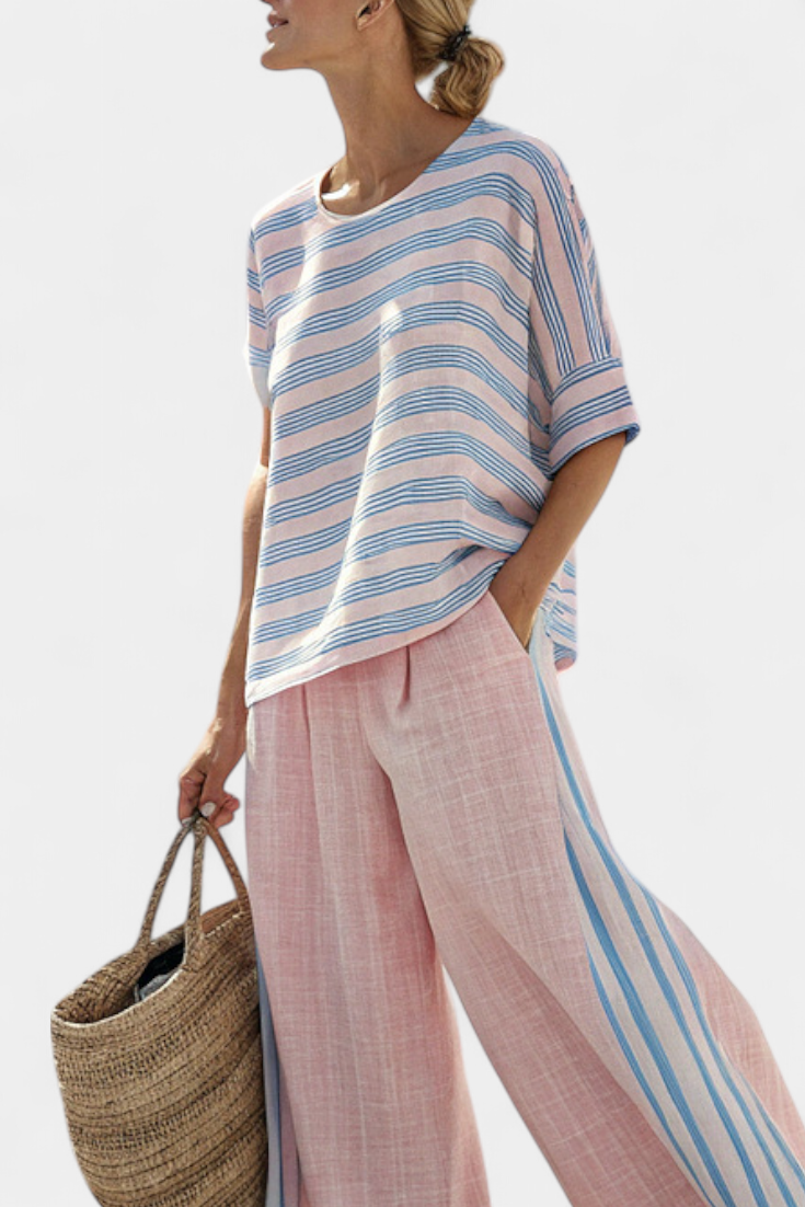 Veronica - elegant blue and soft pants