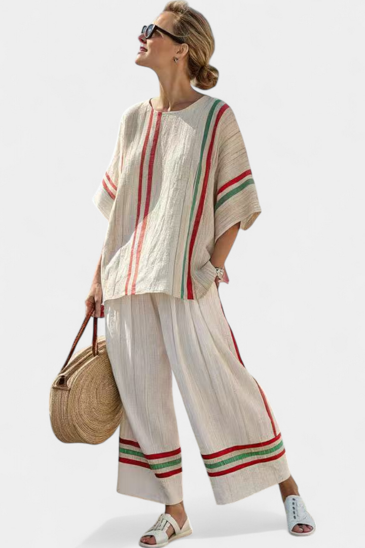 Veronica – Printed Boho Blouse and Comfortable Wide Pants
