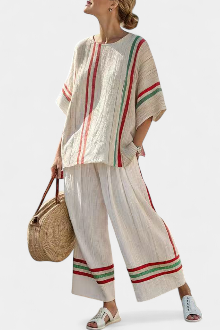 Veronica – Printed Boho Blouse and Comfortable Wide Pants