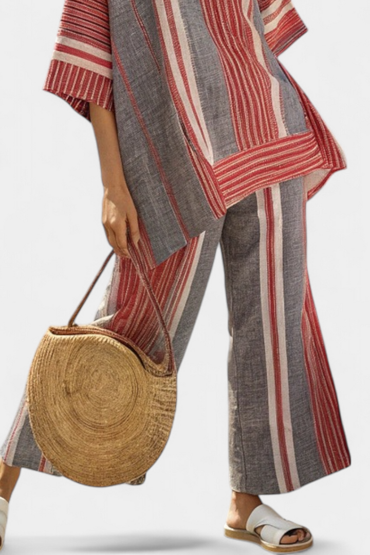 Veronica - elegant gray and wide-leg pants