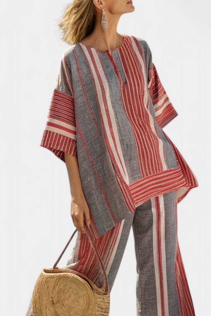 Veronica - elegant gray and wide-leg pants