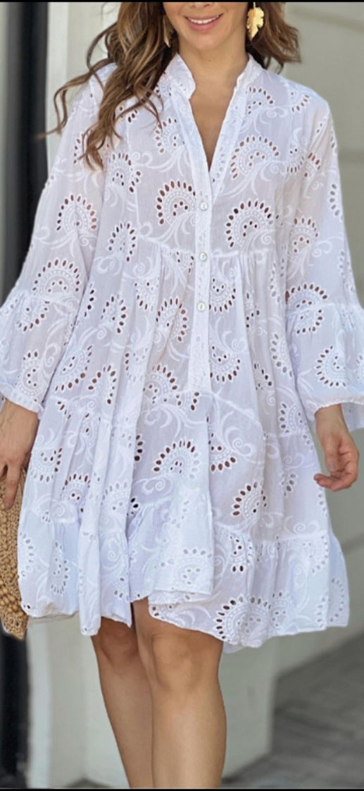 Vivian | Pattern Tiered Mini Dress