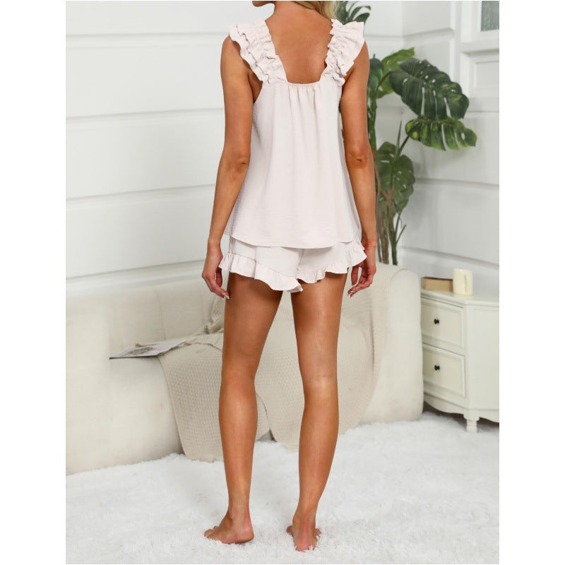 Glenda | Ruffle Trim Lounge Set