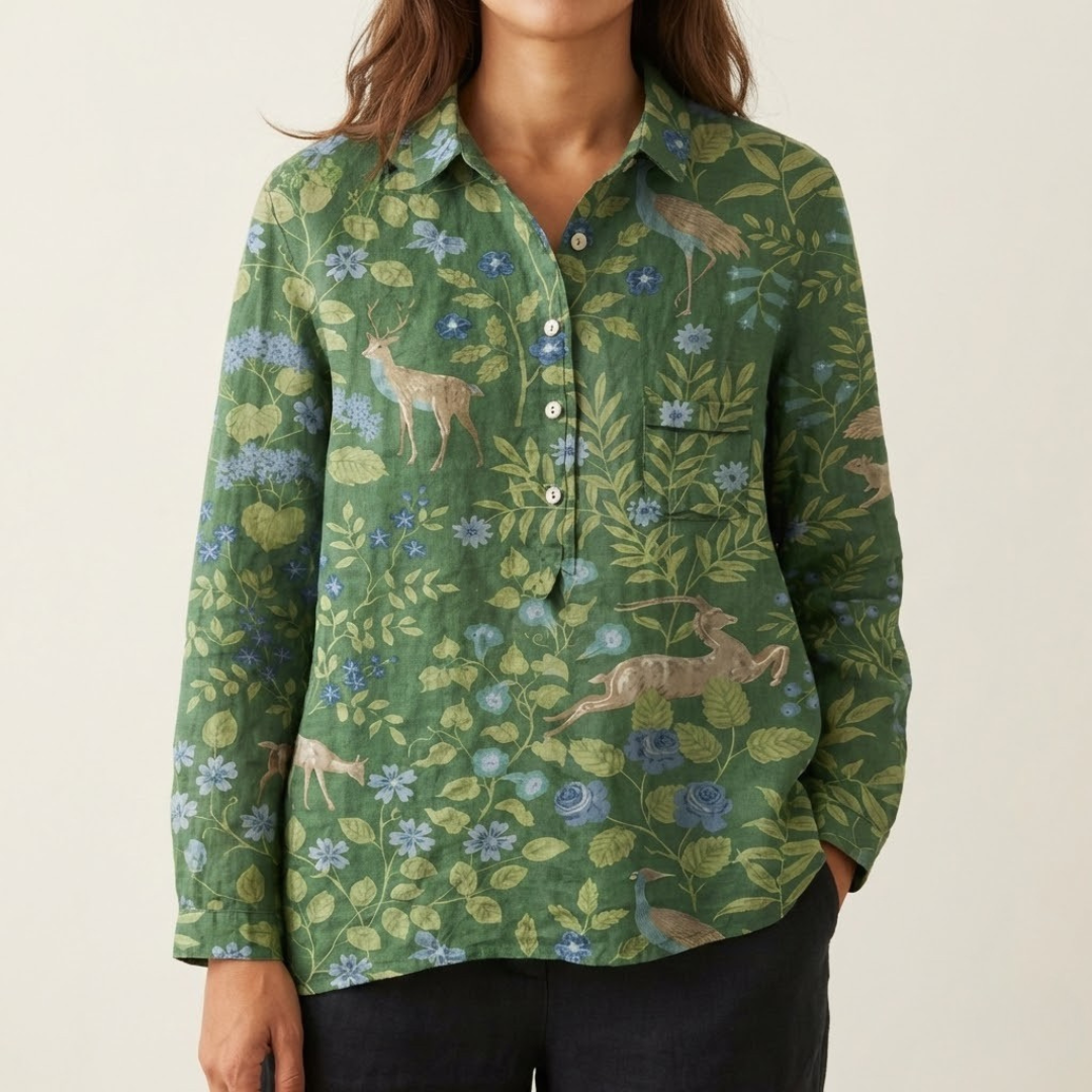Veronica – Linen Patterned Shirt