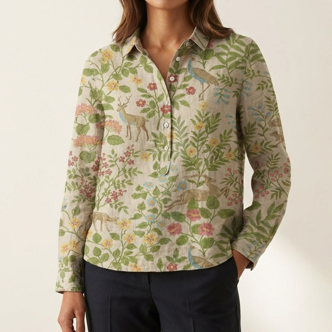 Veronica – Linen Patterned Shirt