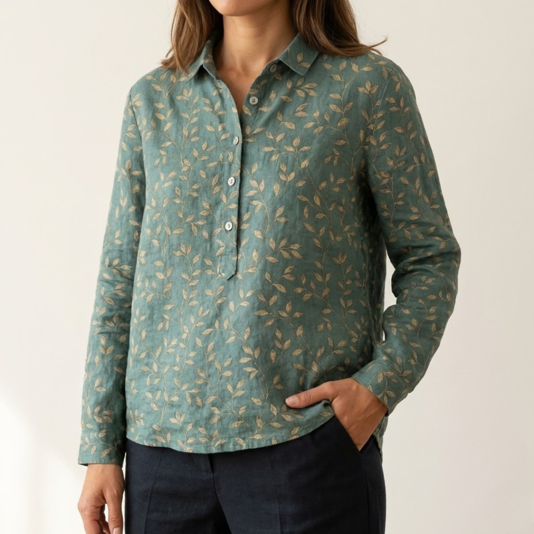 Veronica – Linen Patterned Shirt