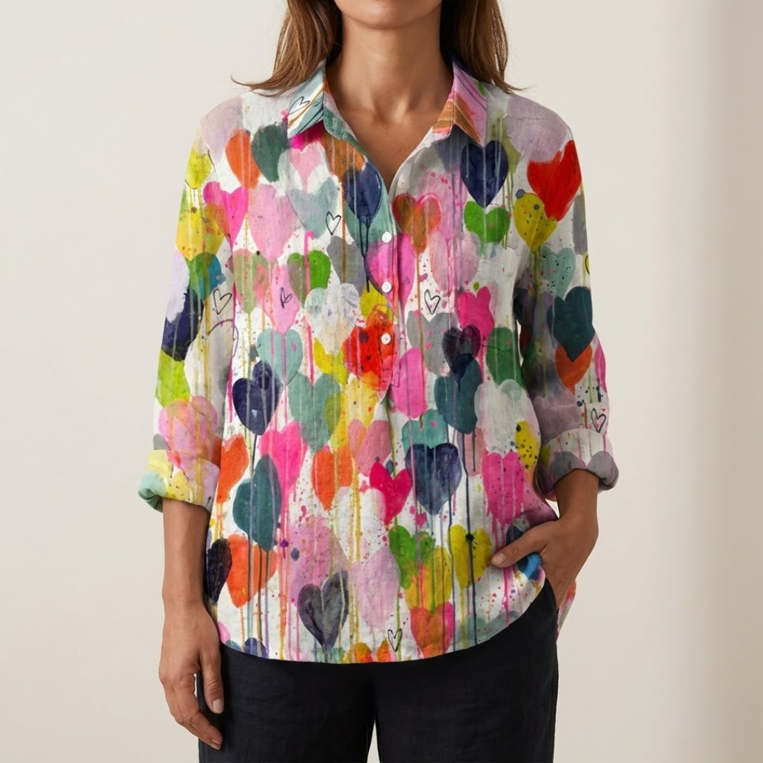 Veronica – Linen Patterned Shirt