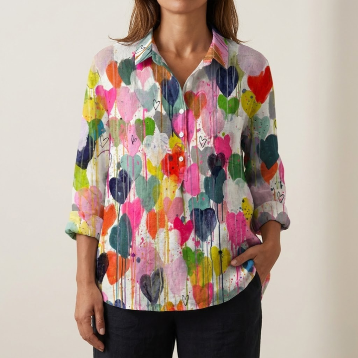 Veronica – Linen Patterned Shirt