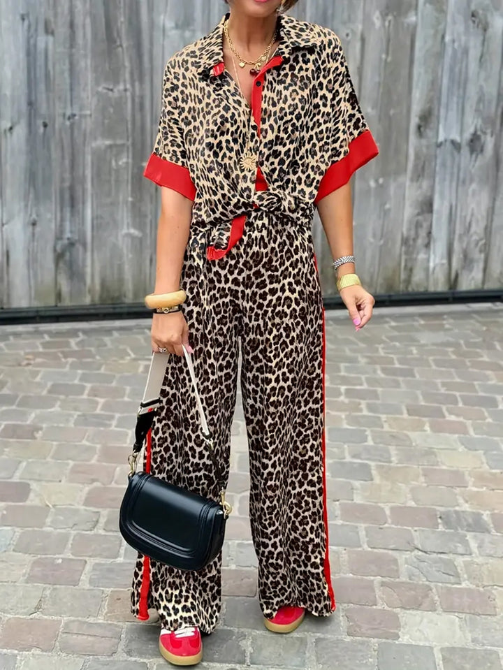 Maria | Fluid Leopard Print Wide Ensemble