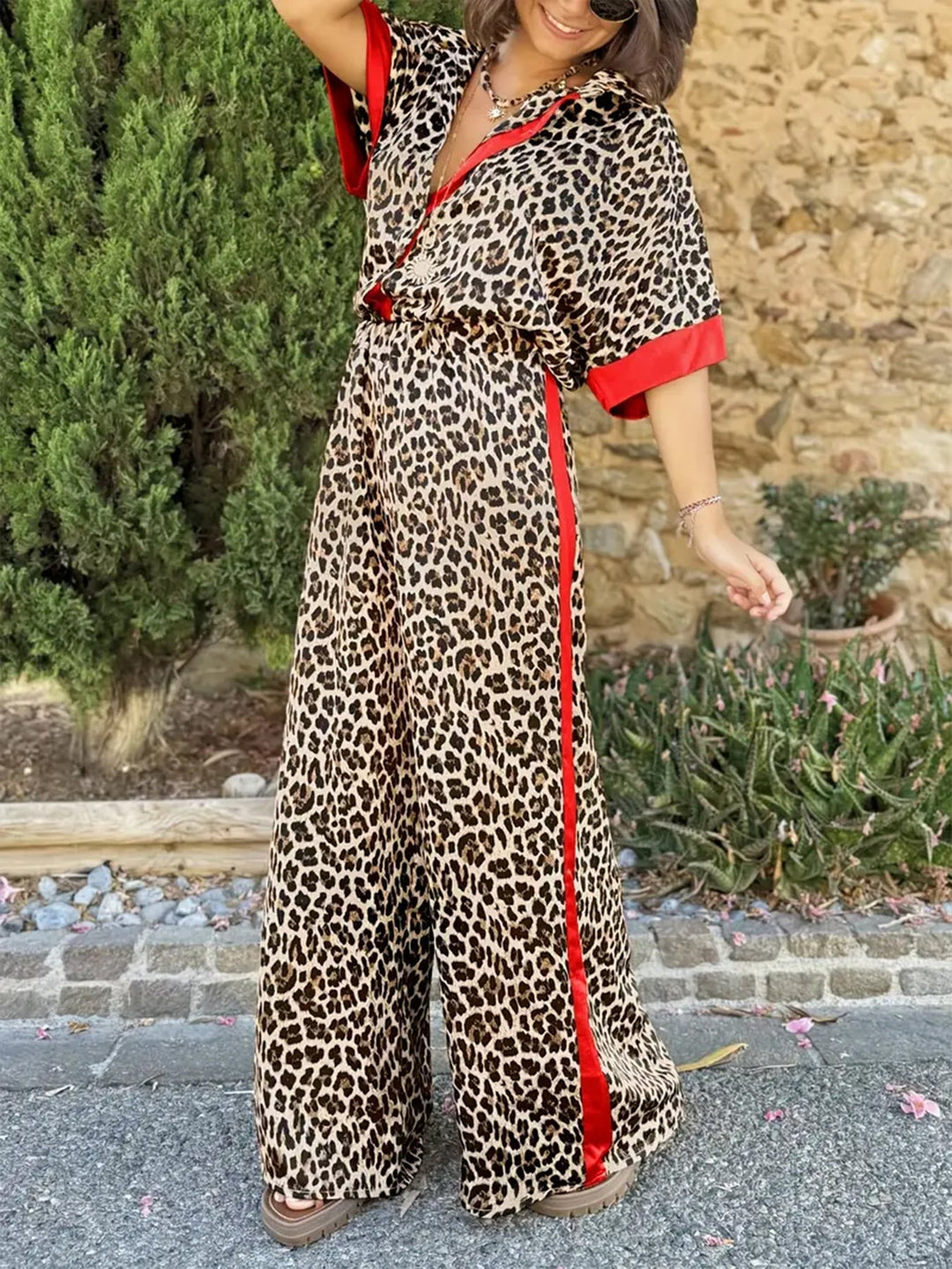 Maria | Fluid Leopard Print Wide Ensemble