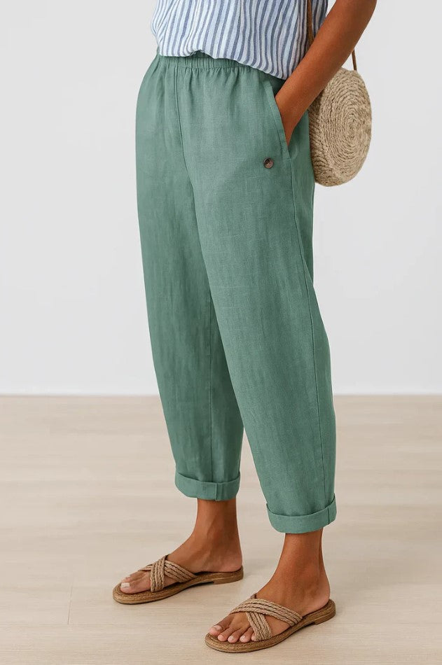 Veronica | Timeless Linen-Cotton Trousers